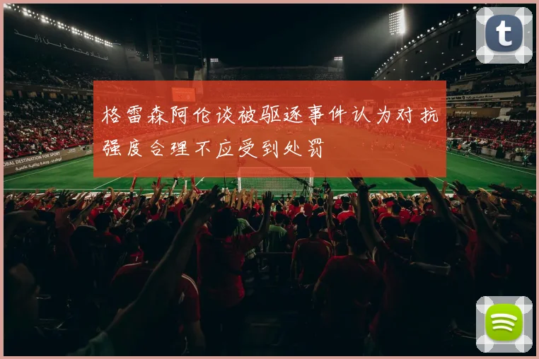 格雷森阿伦谈被驱逐事件认为对抗强度合理不应受到处罚